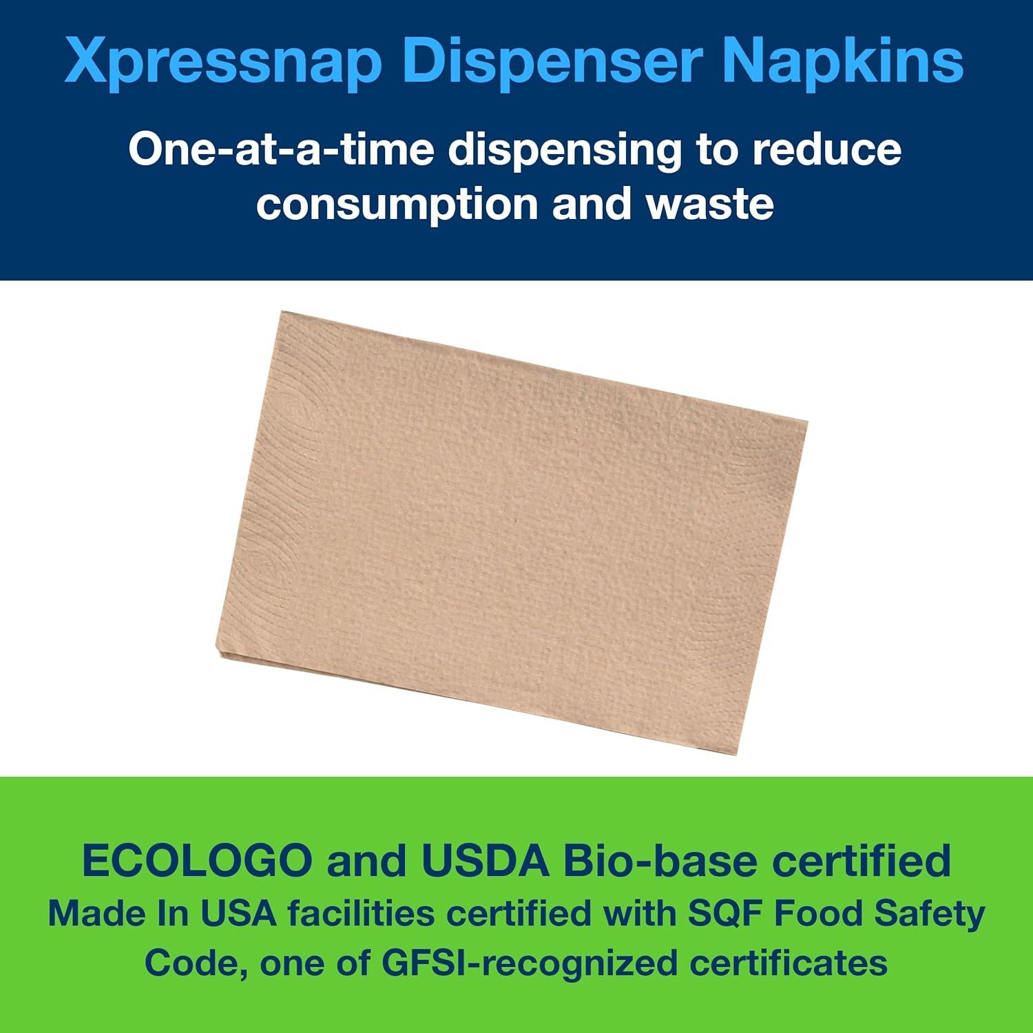 imageTork Xpressnap Natural Dispenser Napkin N4 2ply 12 Fold OneataTime Dispensing 12 x 500 85quot x 65quot 109906Natural  109906