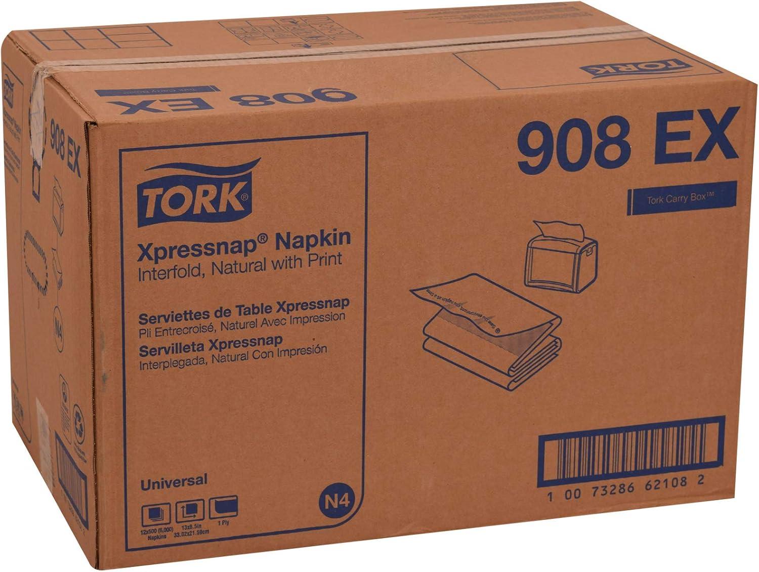 imageTork Xpressnap Natural Dispenser Napkin N4 2ply 12 Fold OneataTime Dispensing 12 x 500 85quot x 65quot 109906Natural  908EX