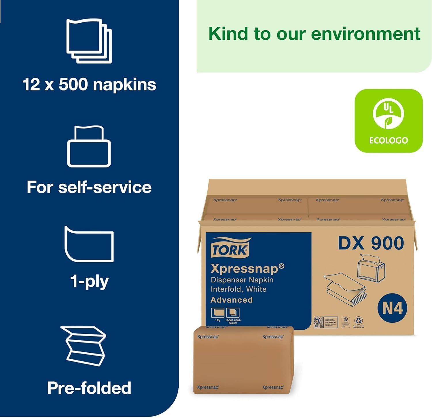 imageTork Xpressnap Natural Dispenser Napkin N4 2ply 12 Fold OneataTime Dispensing 12 x 500 85quot x 65quot 109906Refill