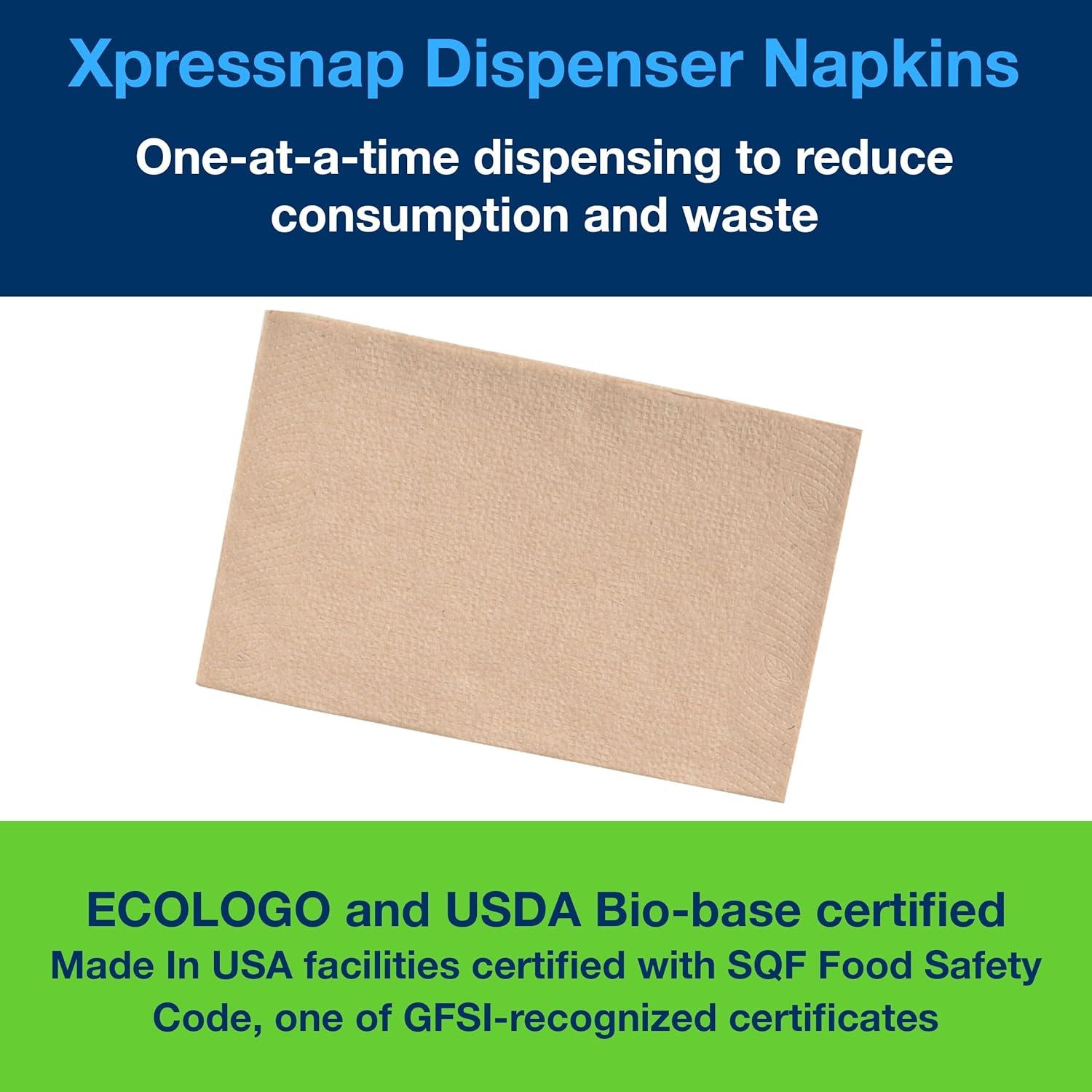imageTork Xpressnap Natural Dispenser Napkin N4 2ply 12 Fold OneataTime Dispensing 12 x 500 85quot x 65quot 109906White  109080