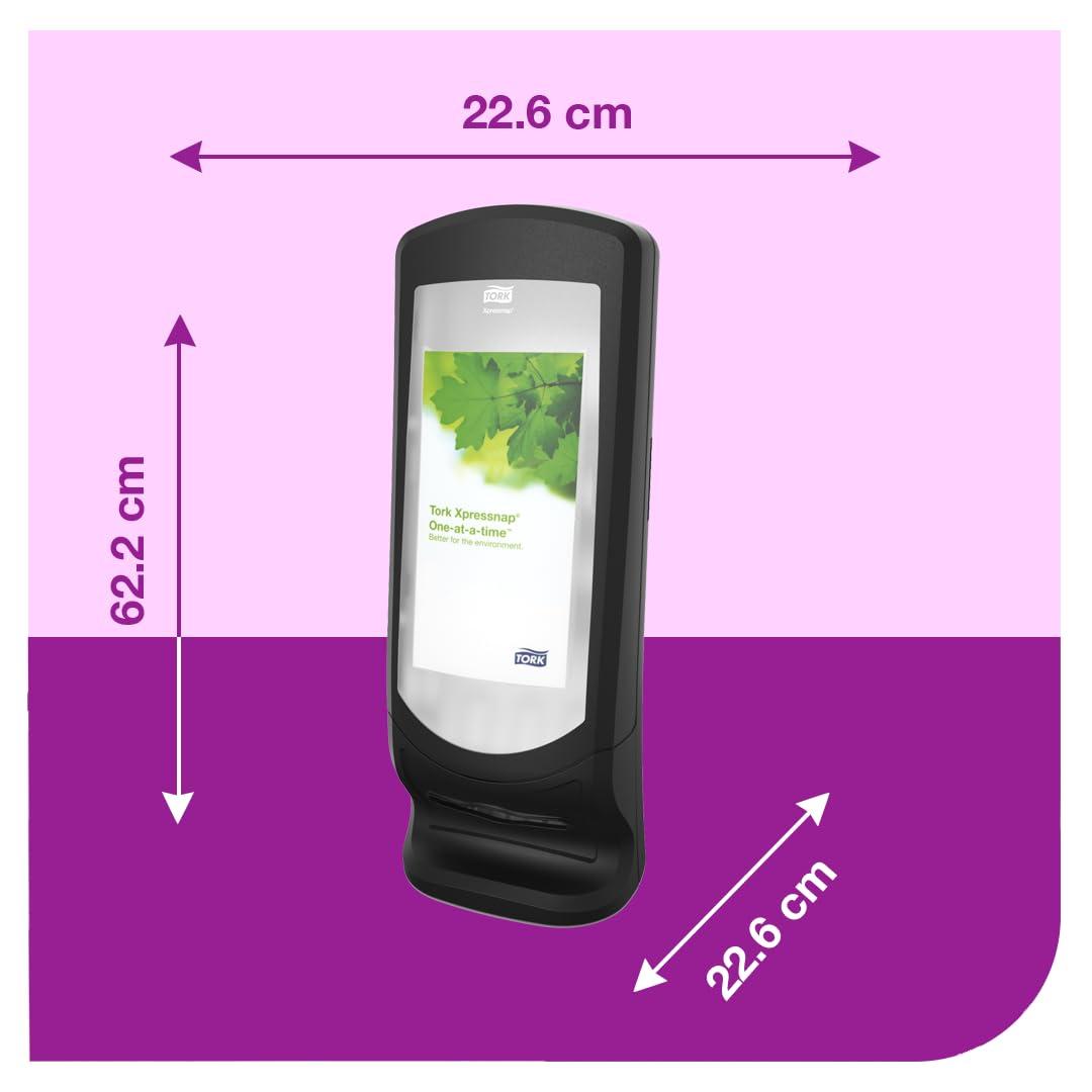 imageTork Xpressnap Stand Napkin Dispenser Black N4 Upright Design Signature Range 245quot x 925quot x 925quot 6332000