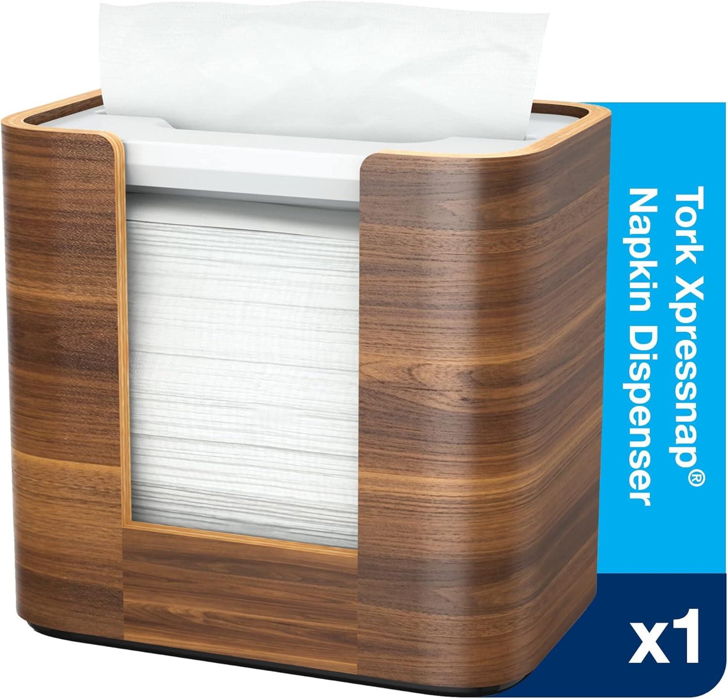 imageTork Xpressnap Tabletop Napkin Dispenser Walnut N4 Compact Image Range 76quot x 8quot x 55quot 72900Dispenser