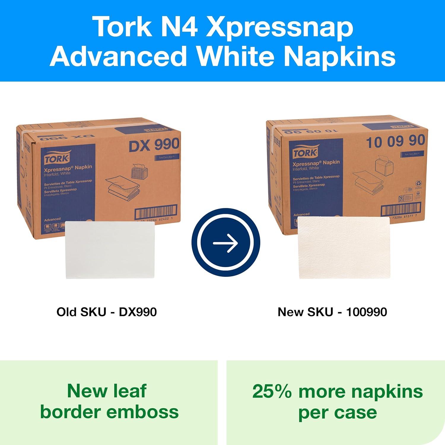 imageTork Xpressnap White Dispenser Napkin N4 Recycled 2ply 85quot x 65quot 12 x 400 napkins DX990