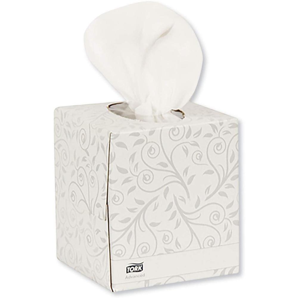 imageTork Advanced Facial Tissue White Soft Gentle 2Ply F1 Dispenser Compatible 30 Boxes x 100 Tissues TF6810Cube Box