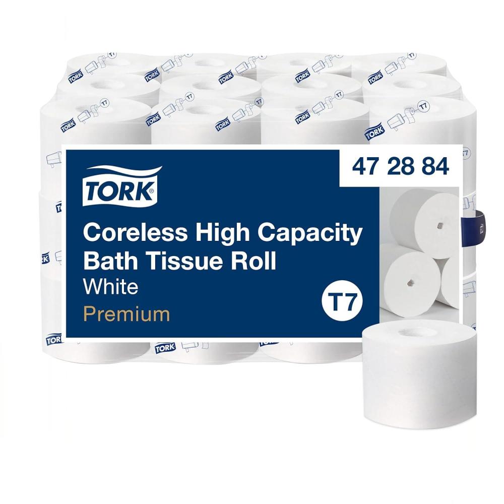 imageTork Coreless HighCapacity Toilet Paper Roll White T7 Premium 2ply 36 x 750 sheets 47288436 x 750 sheets