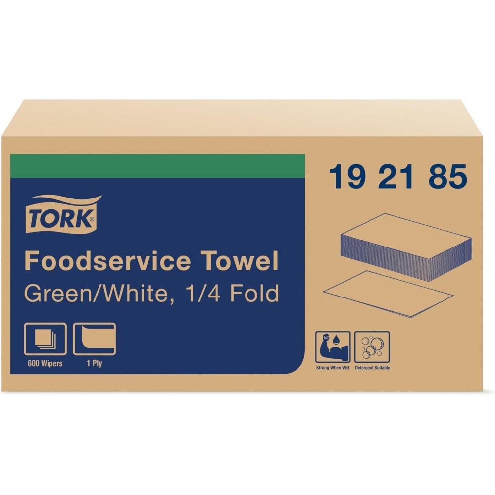 imageTork Foodservice Cleaning Towel BlueWhite Self Dispensing 14 Folded 1 x 240 Cloths 192181AGreenWhite