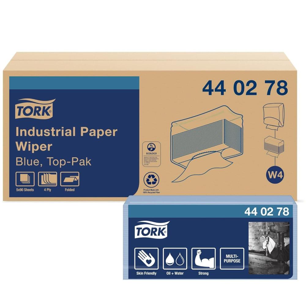 imageTork Heavy Duty Paper Wiper W4 Glass Cleaning 5 x 90 Sheets 440278