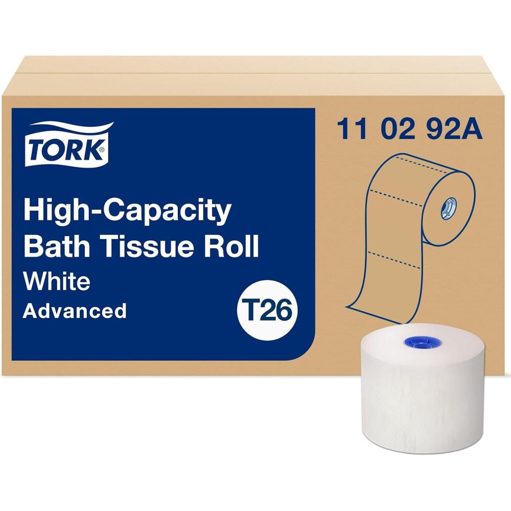 imageTork HighCapacity Toilet Paper Roll White T26 Advanced 2Ply 36 x 1000 sheets 110292ADispenser