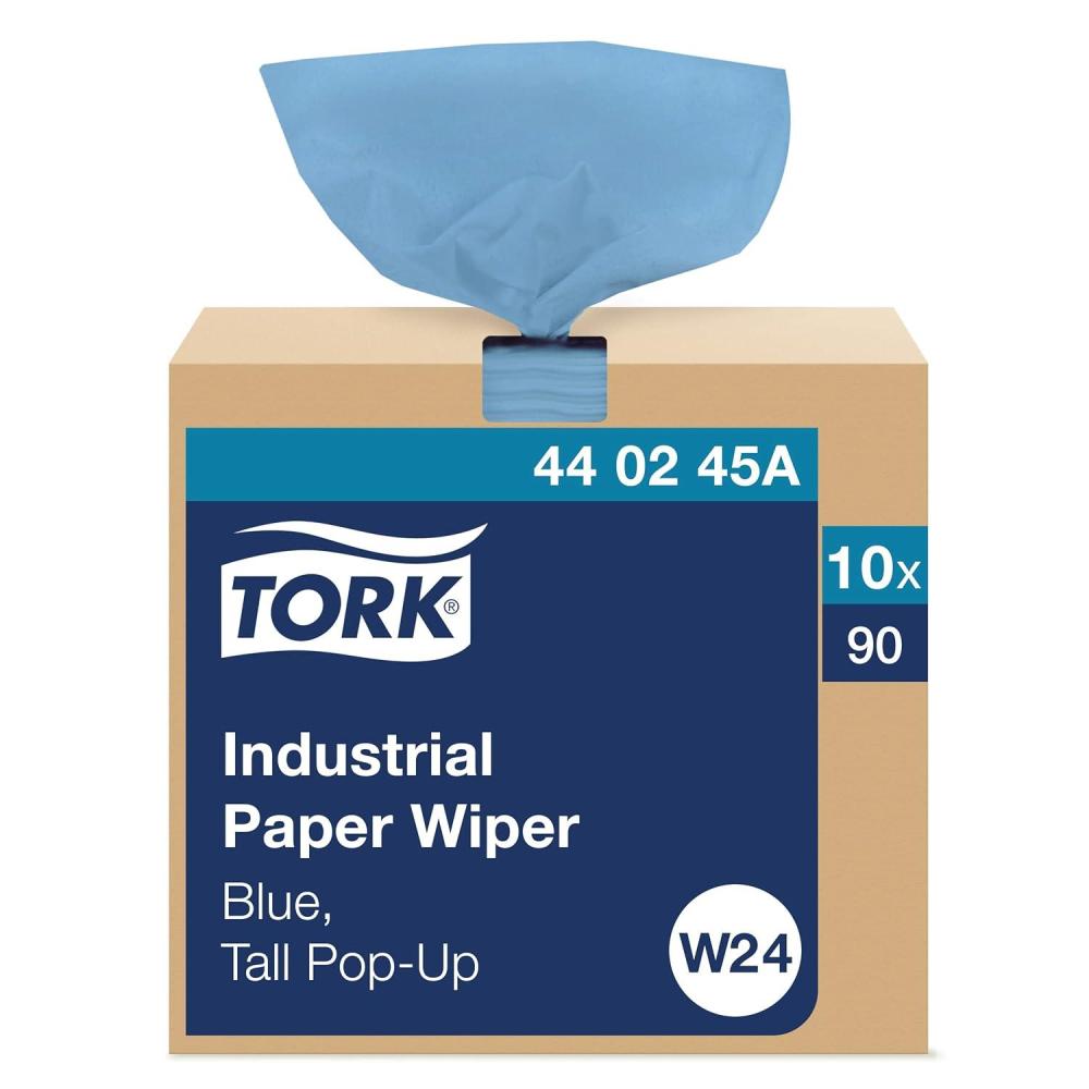 imageTork Industrial Paper Wiper Blue W24 Popup Box 10 x 90 Sheets 440245A