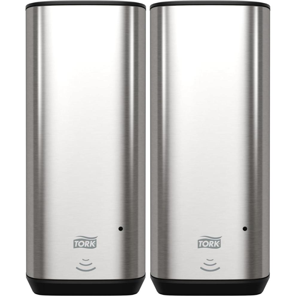 imageTork Intuition Sensor Skincare Dispenser Black S4 for Hand Soap and Hand Sanitizer Elevation Range 571609Pack of 2  Silver  Automatic