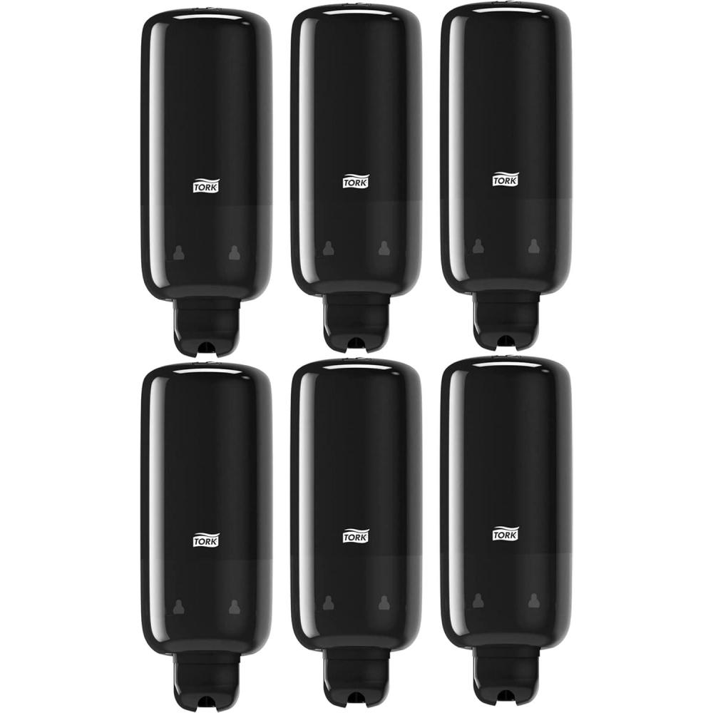 imageTork Liquid Skincare Dispensers for Liquid Soap and Hand Sanitizer Black S1 Economical Elevation Range 570028A Pack of 6Black Pack of 6