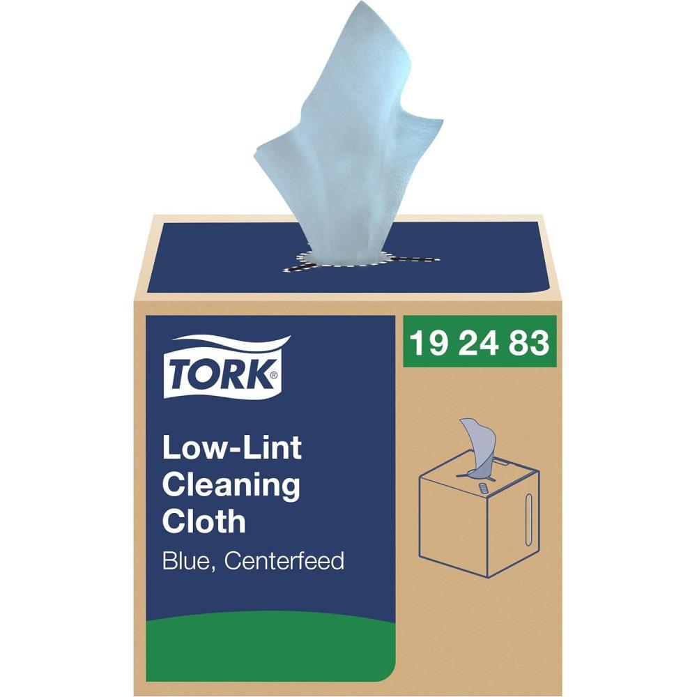 imageTork LowLint Cleaning Cloth Blue Flat Pack 1 x 250 Cloths 192481240 Count Pack of 4