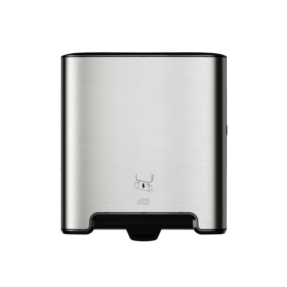 imageTork Matic Paper Hand Towel Roll Dispenser Stainless Steel H1 OneataTime Dispensing Image Range 461002Dispenser