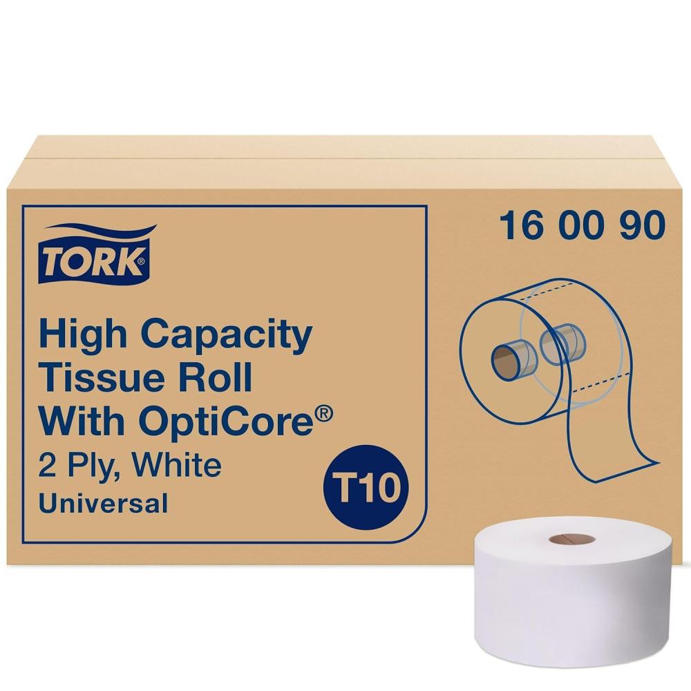 imageTork OptiCore Midsize Toilet Paper Roll White T10 Universal 2ply 12 x 2000 sheets 160090