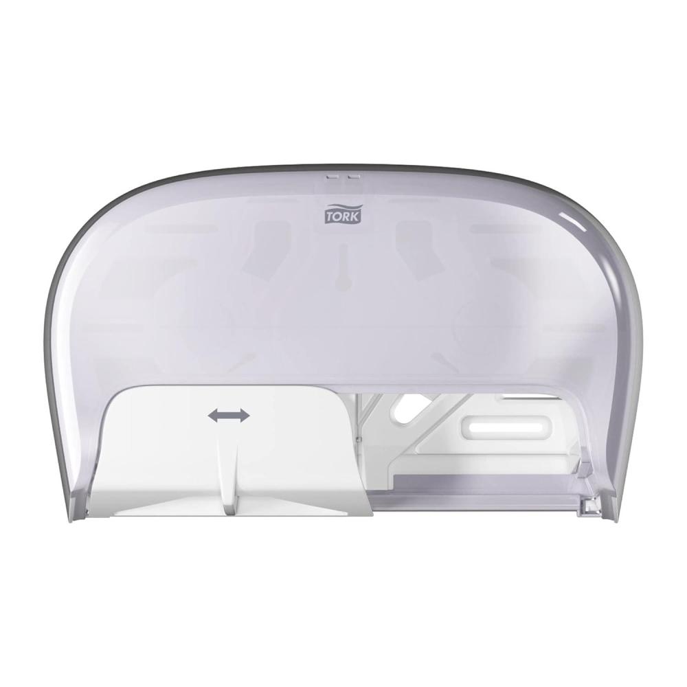 imageTork OptiCore Twin Toilet Paper Roll Dispenser White T10 High Capacity 565520