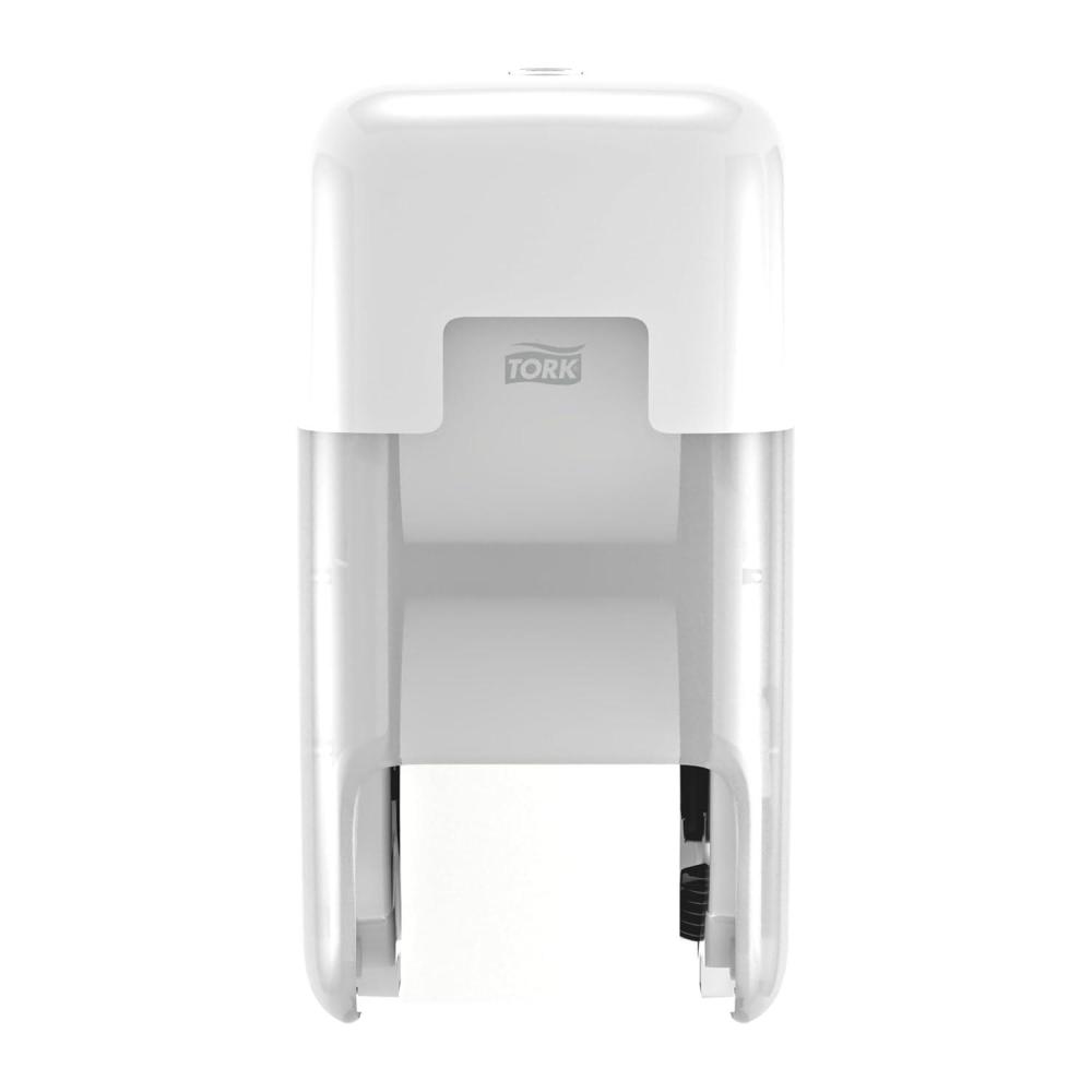 imageTork OptiServe 2Roll Coreless Toilet Paper Dispenser White T7T5 Vertical Dispenser Elevation Design 473520White