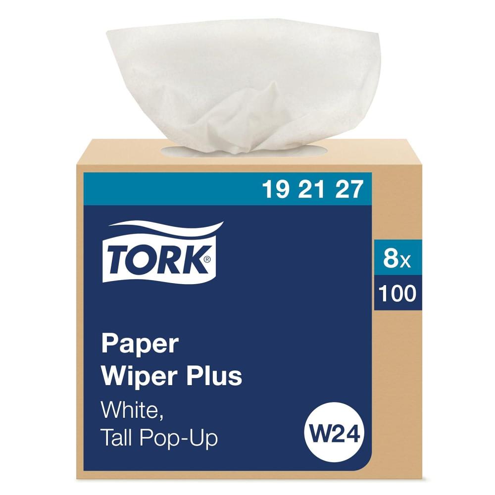 imageTork Paper Wiper Plus White W24 PopUp Box 8 x 100 Sheets 192127
