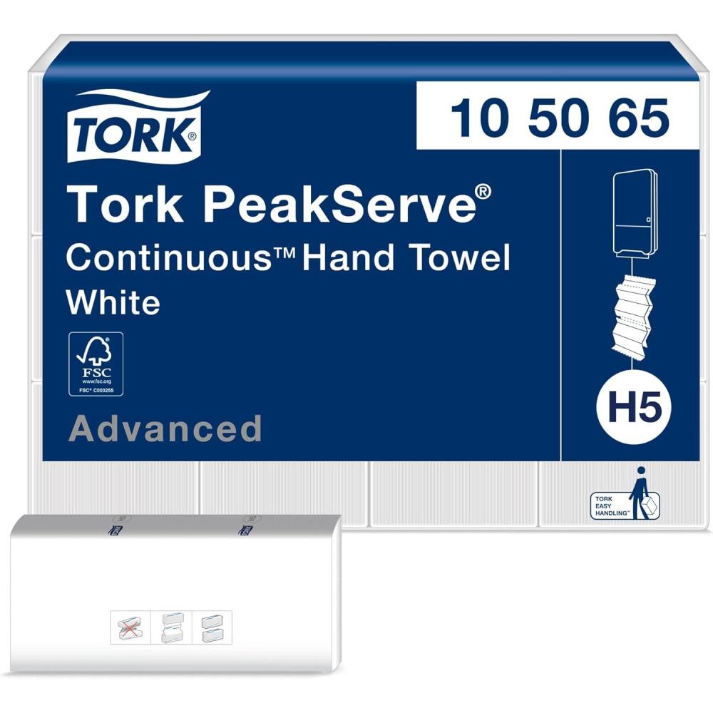 imageTork PeakServe Continuous Hand Towel White H5 Advanced Compressed 12 x 410 sheets 10506512 x 410 sheets