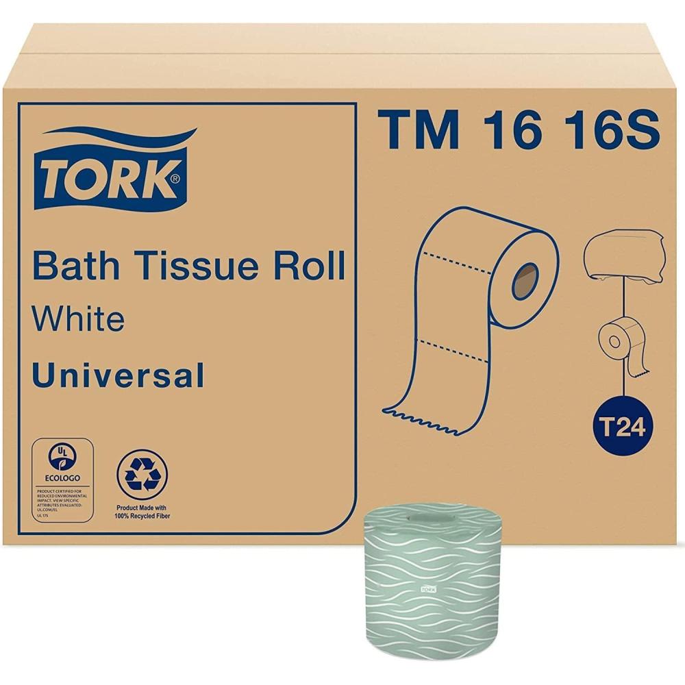 imageTork Septic Safe Toilet Paper White 2Ply 100 Recycled EcoFriendly T24 Compatible 96 Rolls x 500 Sheets TM1616SToilet Paper