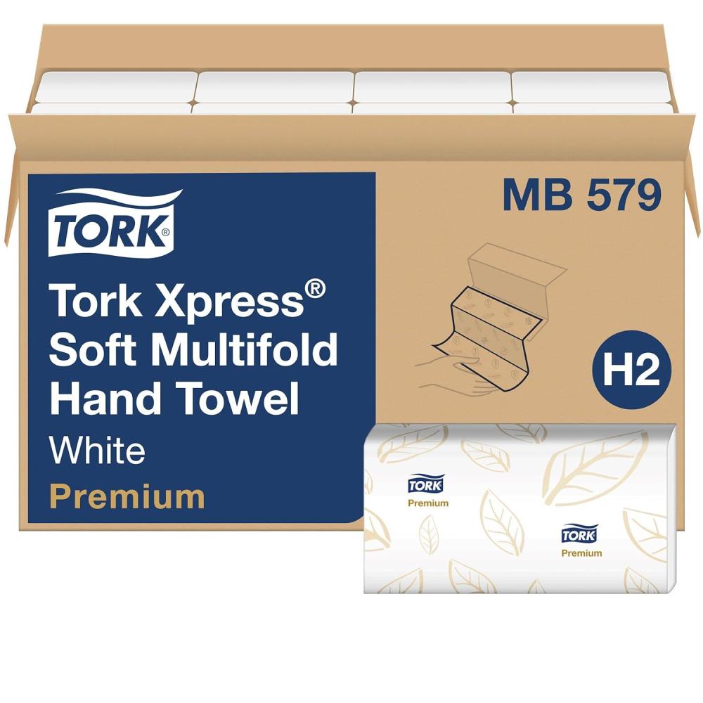 imageTork Soft Xpress Multifold Paper Hand Towels White H2 System Compatible 16 Packs X 135 Towels Each MB579