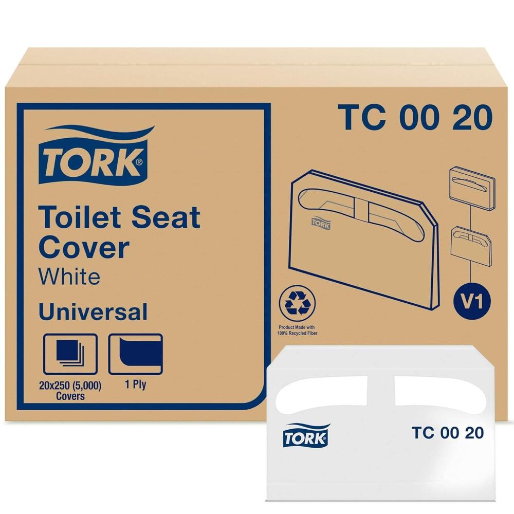 imageTork Toilet Seat Cover White V1 Universal 12 Fold 20 x 250 Covers TC0020