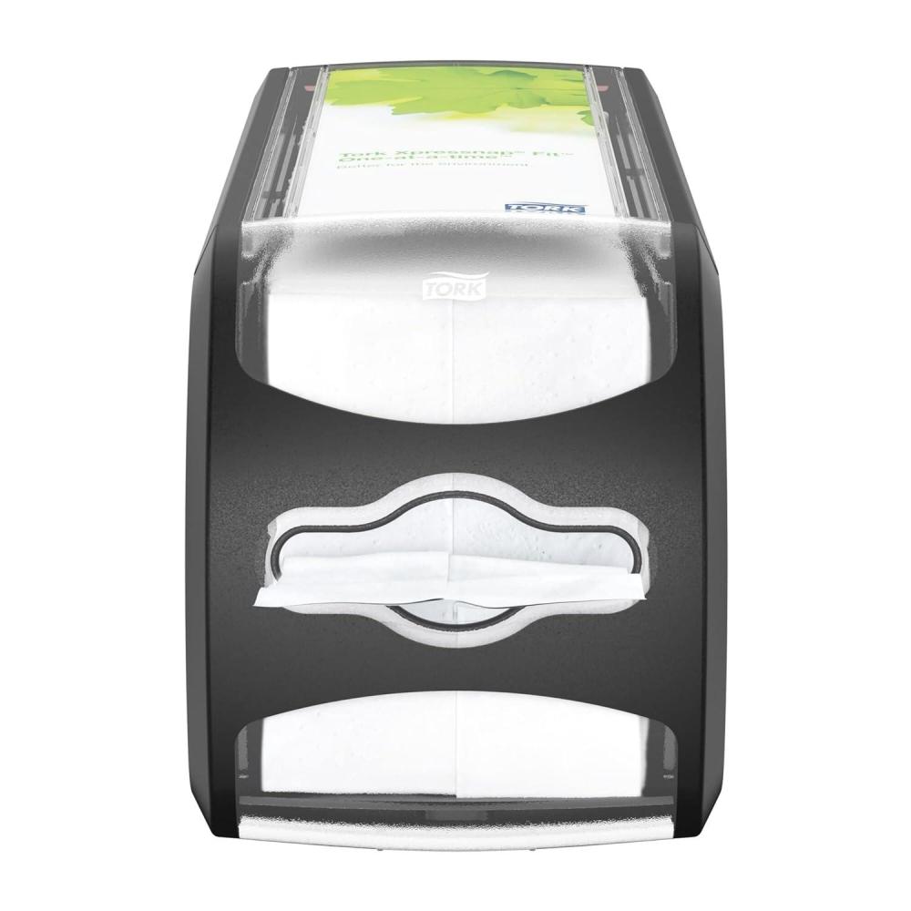 imageTork Xpressnap Fit Counter Napkin Dispenser Black N14 Signature Range Oneatatime Dispensing 56quot x 48quot x 128quot 7432000Dispenser