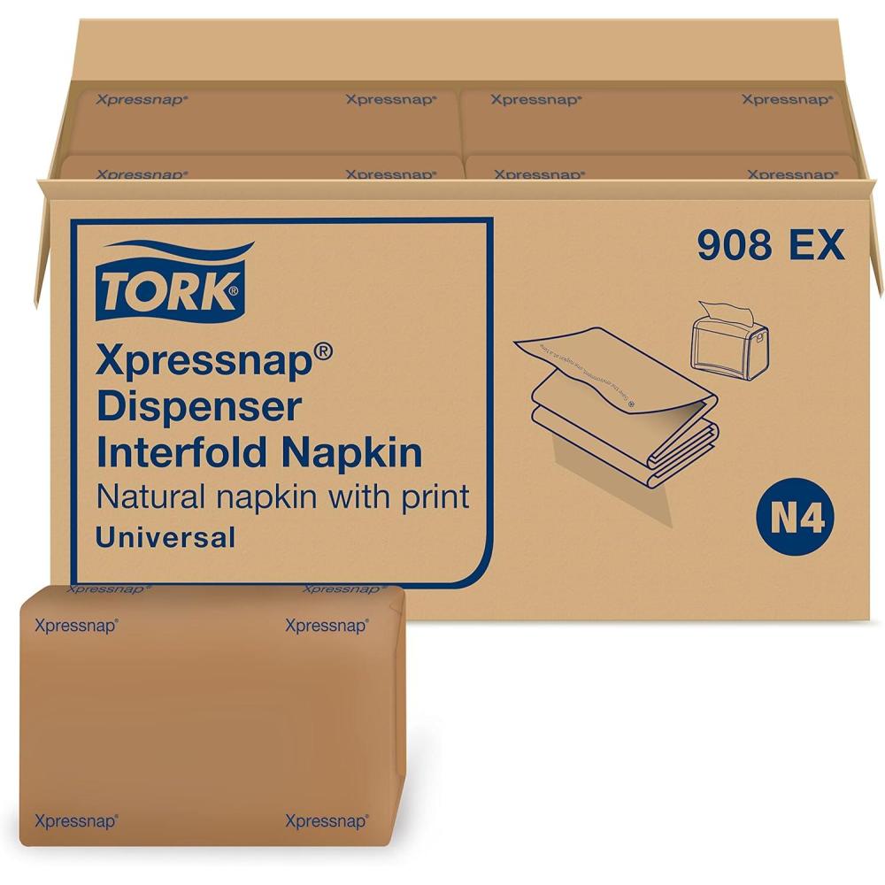 imageTork Xpressnap Natural Dispenser Napkin N4 2ply 12 Fold OneataTime Dispensing 12 x 500 85quot x 65quot 109906Natural  908EX