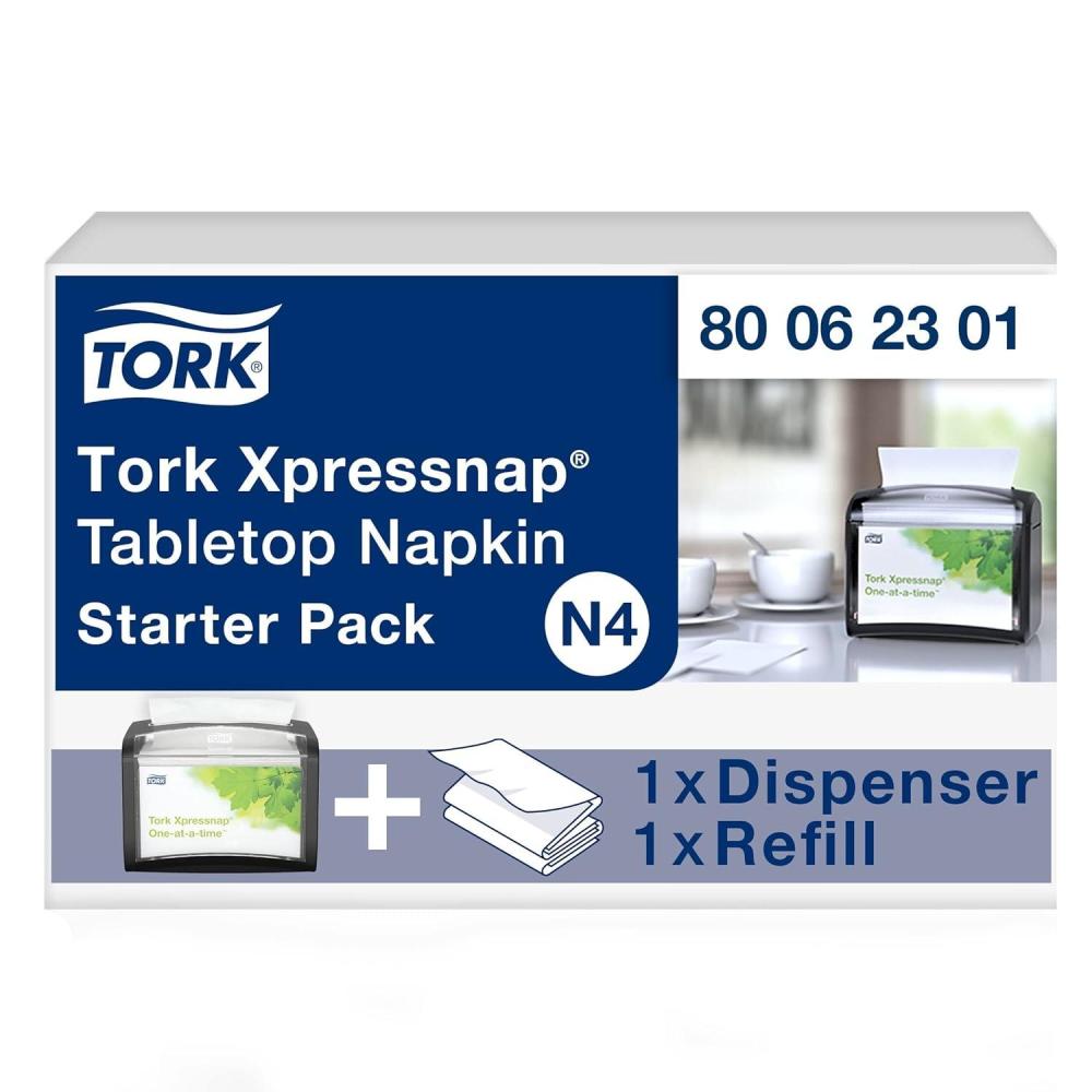 imageTork Xpressnap Natural Dispenser Napkin N4 Universal Interfold 1ply 13quot x 85quot 12 x 500 napkins DX906EBundle  Dispenser  Refill