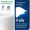 imageTork Coreless HighCapacity Toilet Paper Roll White T7 Advanced 2Ply 36 x 1000 sheets 47288012 x 1000 sheets