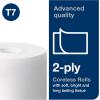 imageTork Coreless HighCapacity Toilet Paper Roll White T7 Advanced 2Ply 36 x 1000 sheets 47288036 x 1000 Sheets