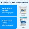 imageTork Everwipe Disinfectant Wipe Jumbo Rolls White Cleans and Deodorizes 4 x 800 wipes 192805  Everwipe Mobile Wet Wipe Buckets White Resealable Compatible with Everwipes 2 buckets 192811
