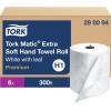 imageTork Matic Extra Soft Paper Hand Towel Roll White with Blue Leaf H1 Premium High Absorbency 6 Rolls x 300 ft 290094White