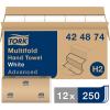 imageTork Multifold Hand Towel White Premium Quality 250 Towels per Pack 12 Packs Fits H2 Towel Dispensers12 pack