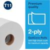 imageTork OptiCore Midsize Toilet Paper Roll White T11 Premium 2ply 36 x 800 sheets 106390800 sheet Pack of 36