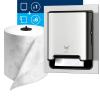 imageTork Paper Hand Towel Dispenser Stainless Steel  H1  Refill  Matic Hand Towel Rolls Pack of 6 White with Grey Leaf