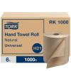 imageTork Paper Hand Towel Roll Natural H21 Universal 100 Recycled Fiber 6 Rolls x 1000 ft RK1000