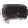 imageTork Twin Jumbo Toilet Paper Roll Dispenser Smoke T22 Refill Indicator Window 56TRTwin tissue roll