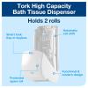 imageTork Twin Toilet Paper Roll Dispenser White T26 High Capacity Elevation Range 65quot x 63quot x 142quot 555620White