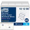 imageTork Xpress Soft and Extra Soft Multifold Hand Towels with Blue Leaf Print 16 Packs