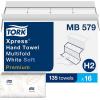 imageTork Xpress Soft and Extra Soft Multifold Hand Towels with Blue Leaf Print 16 Packs