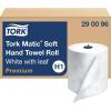 imageTork Matic Extra Soft Paper Hand Towel Roll White with Blue Leaf H1 Premium High Absorbency 6 Rolls x 300 ft 290094WhiteBlue Leaf