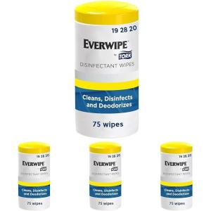 imageEverwipe by Tork Wipe Canisters Cleans and Deodorizes 1 x 75 wipes 192820 1010751 Count Pack of 4