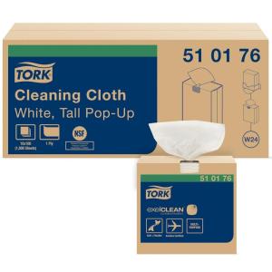 imageTork Cleaning Cloth White W24 Pop Up 10 x 100 sheets 510176