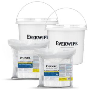 imageTork Everwipe Disinfectant Wet Wipe Jumbo Rolls Starter Pack with White Buckets High Capacity Refills 2 x 800 wipes and 2 buckets 192806 101002B