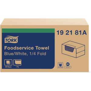imageTork Foodservice Cleaning Towel BlueWhite Self Dispensing 14 Folded 1 x 240 Cloths 192181ABlueWhite