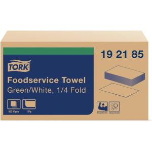 imageTork Foodservice Cleaning Towel BlueWhite Self Dispensing 14 Folded 1 x 240 Cloths 192181AGreenWhite