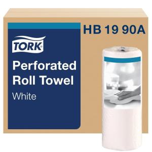 imageTork HB1990A Perforated Paper Roll Towel 2Ply 11quot Width x 9quot Length White Case of 30 Rolls 84 per Roll 2520 Towels