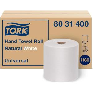 imageTork Hand Towel Roll Natural H80 Universal 100 Recycled Fiber 6 Rolls x 800 ft 8031300Natural White
