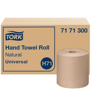imageTork Hand Towel Roll Natural Universal H71 Large 100 Recycled 1Ply White 6 Rolls x 800 ft 7171300