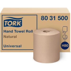 imageTork Hand Towel Roll Natural Universal H80 100 Recycled 1Ply 6 Rolls x 630 ft 8031500Natural